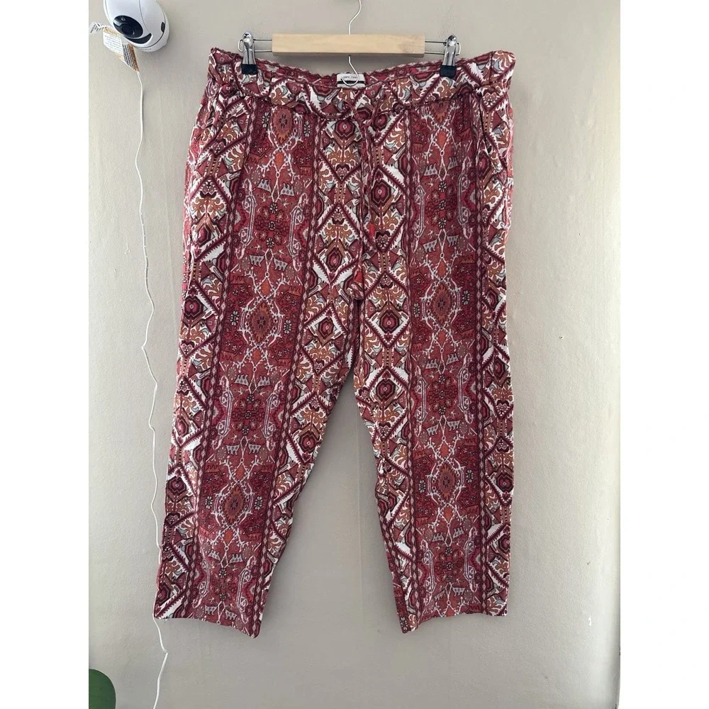 Rachael Zoe Womens 100% Linen Cropped Pants Size XL Lightweight Beachy Boho - Picture 1 of 10